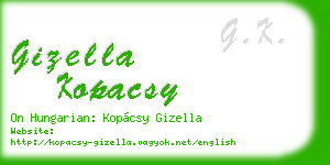gizella kopacsy business card