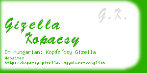 gizella kopacsy business card